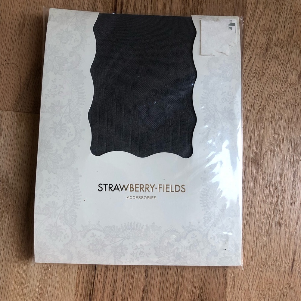 New grey tights with floral and stripe pattern